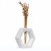 Vaso Decorativo Solitário Hexa 16,5cm Artesanal em Cimento - Branco