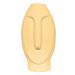 Vaso Decorativo Solitário Moai 18cm Artesanal Em Cimento - Amarelo
