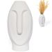 Vaso Decorativo Solitário Moai 18cm Artesanal Em Cimento - Branco