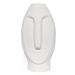 Vaso Decorativo Solitário Moai 18cm Artesanal Em Cimento - Branco