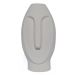 Vaso Decorativo Solitário Moai 18cm Artesanal Em Cimento - Cinza