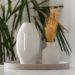Vaso Decorativo Solitário Moai 18cm Artesanal Em Cimento - Palha