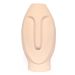 Vaso Decorativo Solitário Moai 18cm Artesanal Em Cimento - Palha