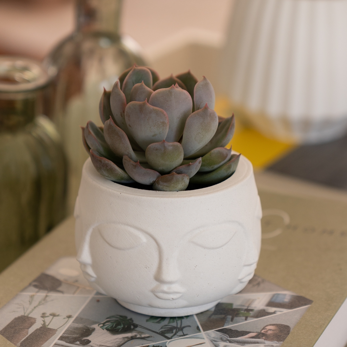 Vaso Decorativo Tarsila 10cm Artesanal Em Cimento - Amarelo