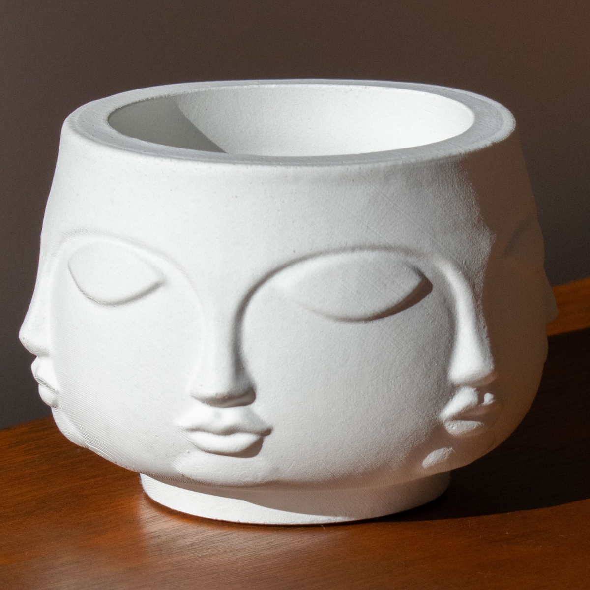 Vaso Decorativo Tarsila 10cm Artesanal Em Cimento - Branco