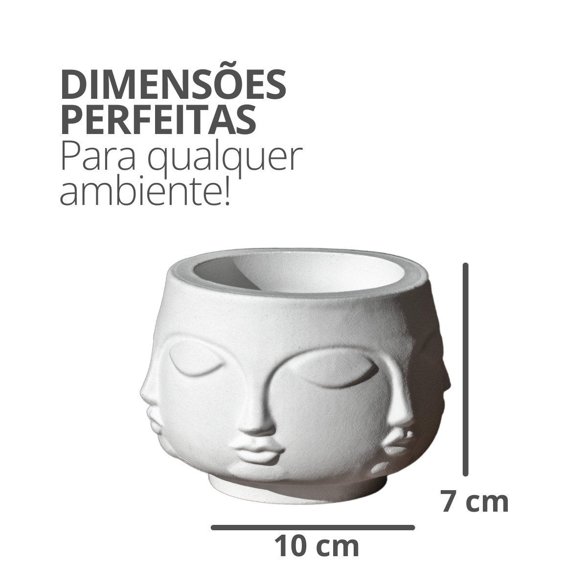 Vaso Decorativo Tarsila 10cm Artesanal Em Cimento - Branco