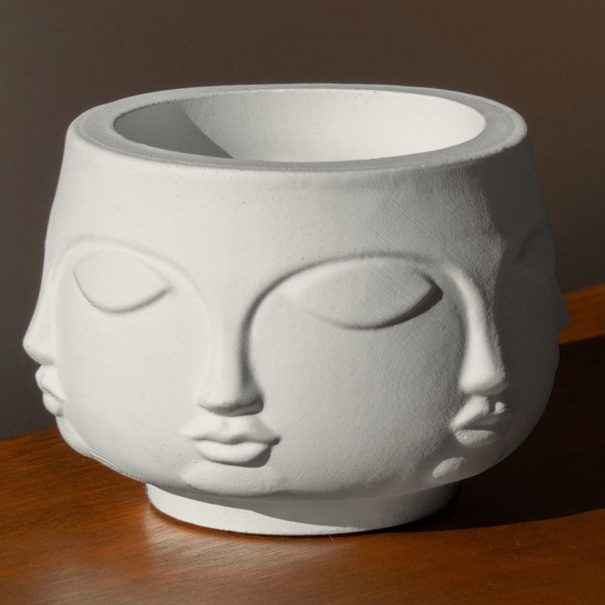 Vaso Decorativo Tarsila 10cm Artesanal Em Cimento - Cinza