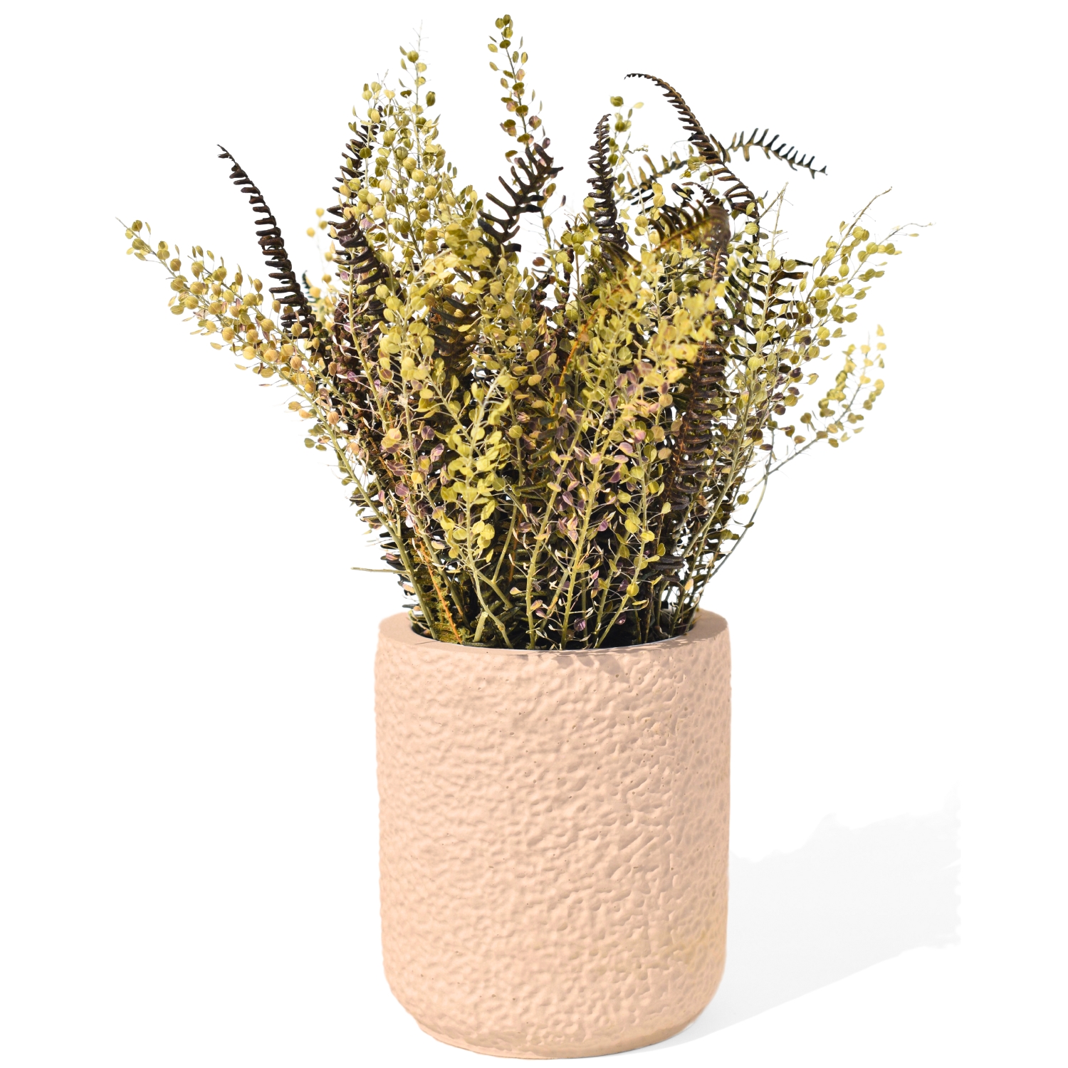 Vaso Decorativo Texturizado 10cm em Cimento Artesanal - Palha