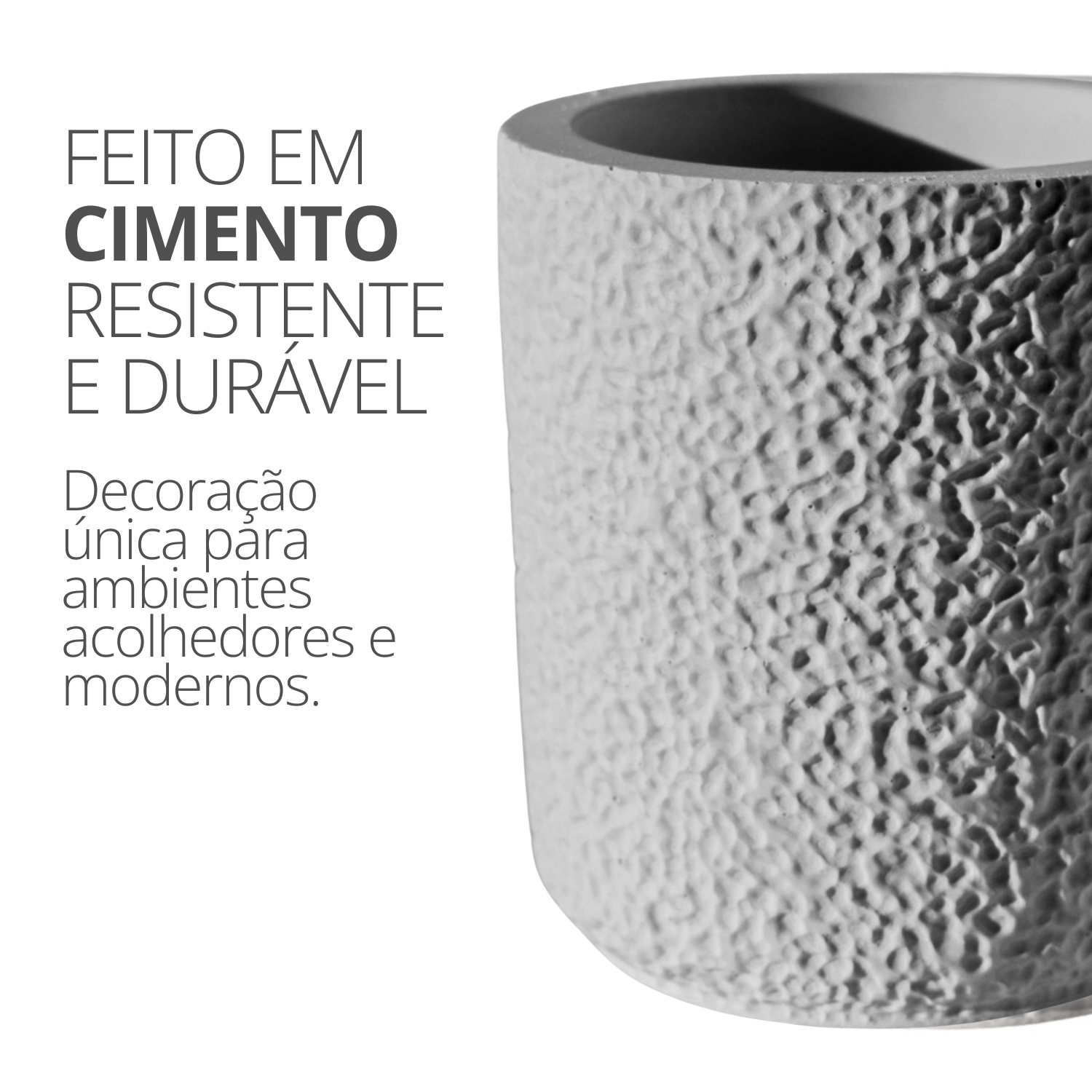 Vaso Decorativo Texturizado 10cm em Cimento Artesanal - Palha