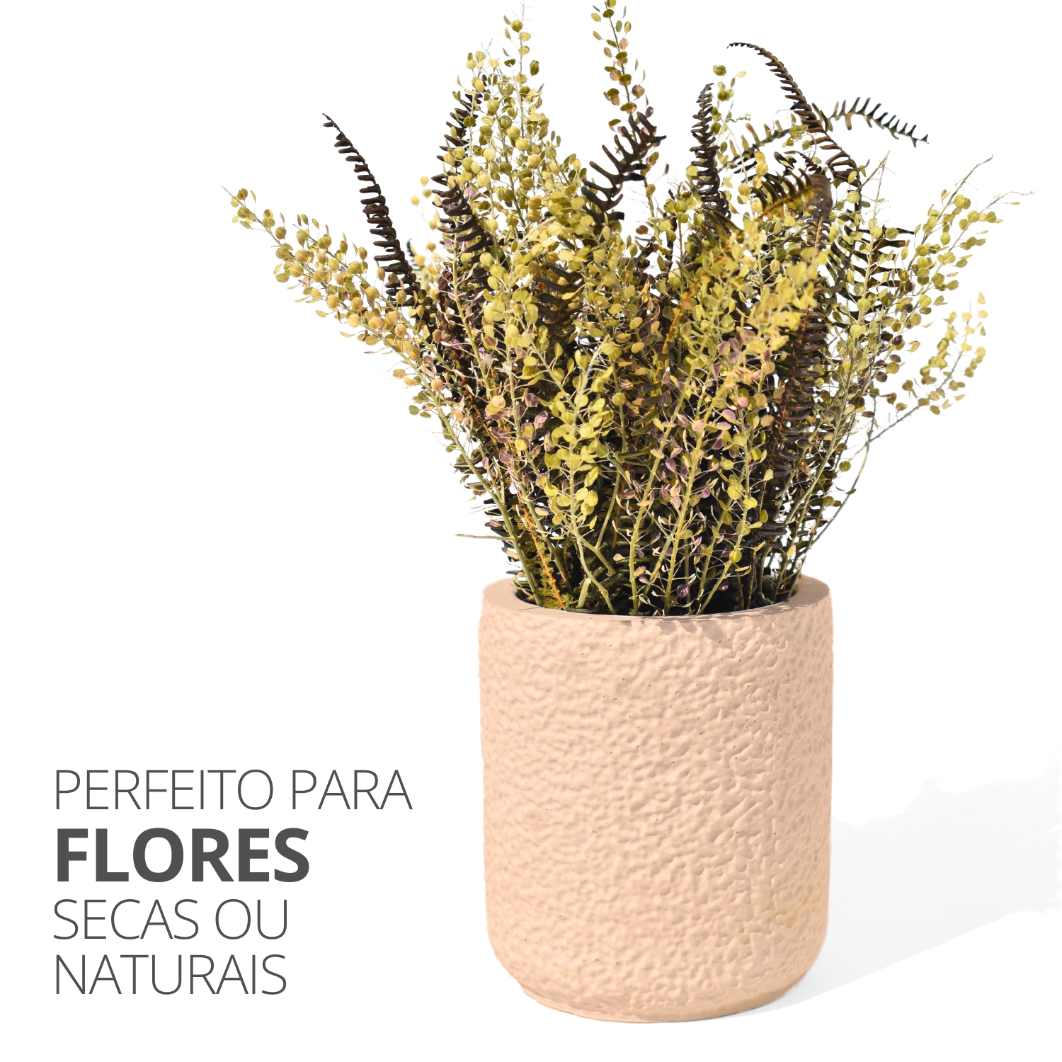 Vaso Decorativo Texturizado 10cm em Cimento Artesanal - Palha