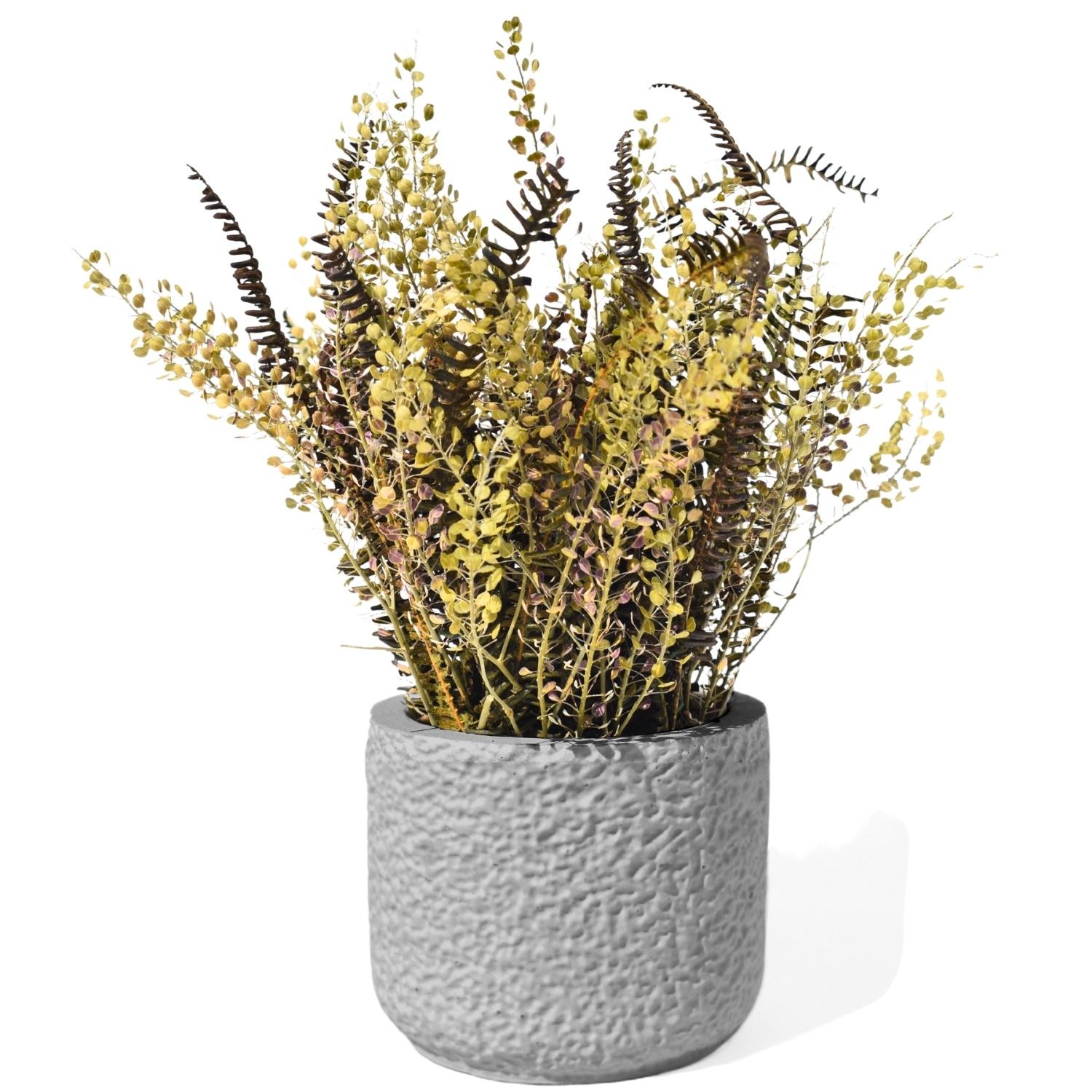 Vaso Decorativo Texturizado 9cm em Cimento Artesanal - Cinza
