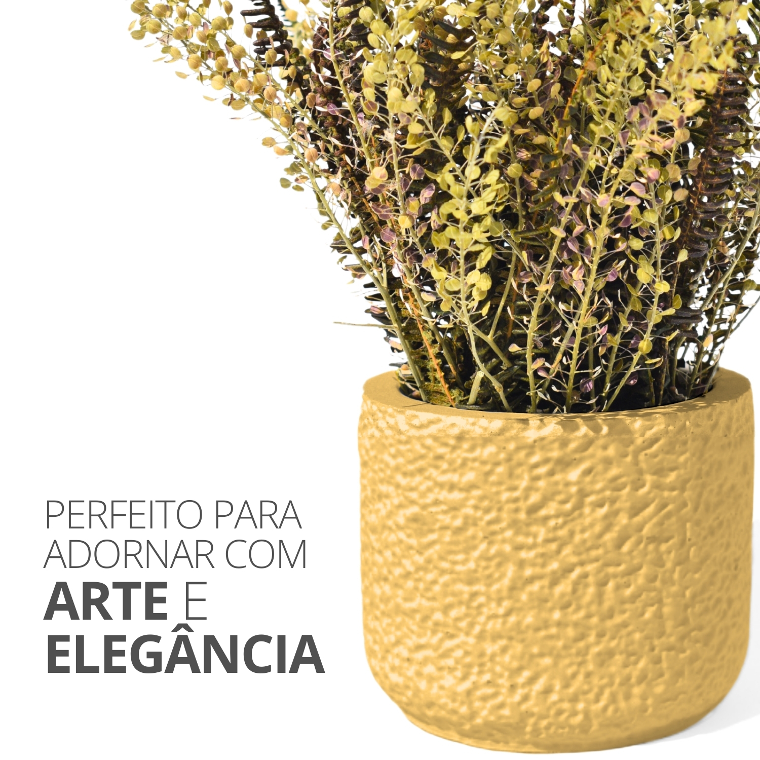 Vaso Decorativo Texturizado 9cm em Cimento Artesanal - Cinza