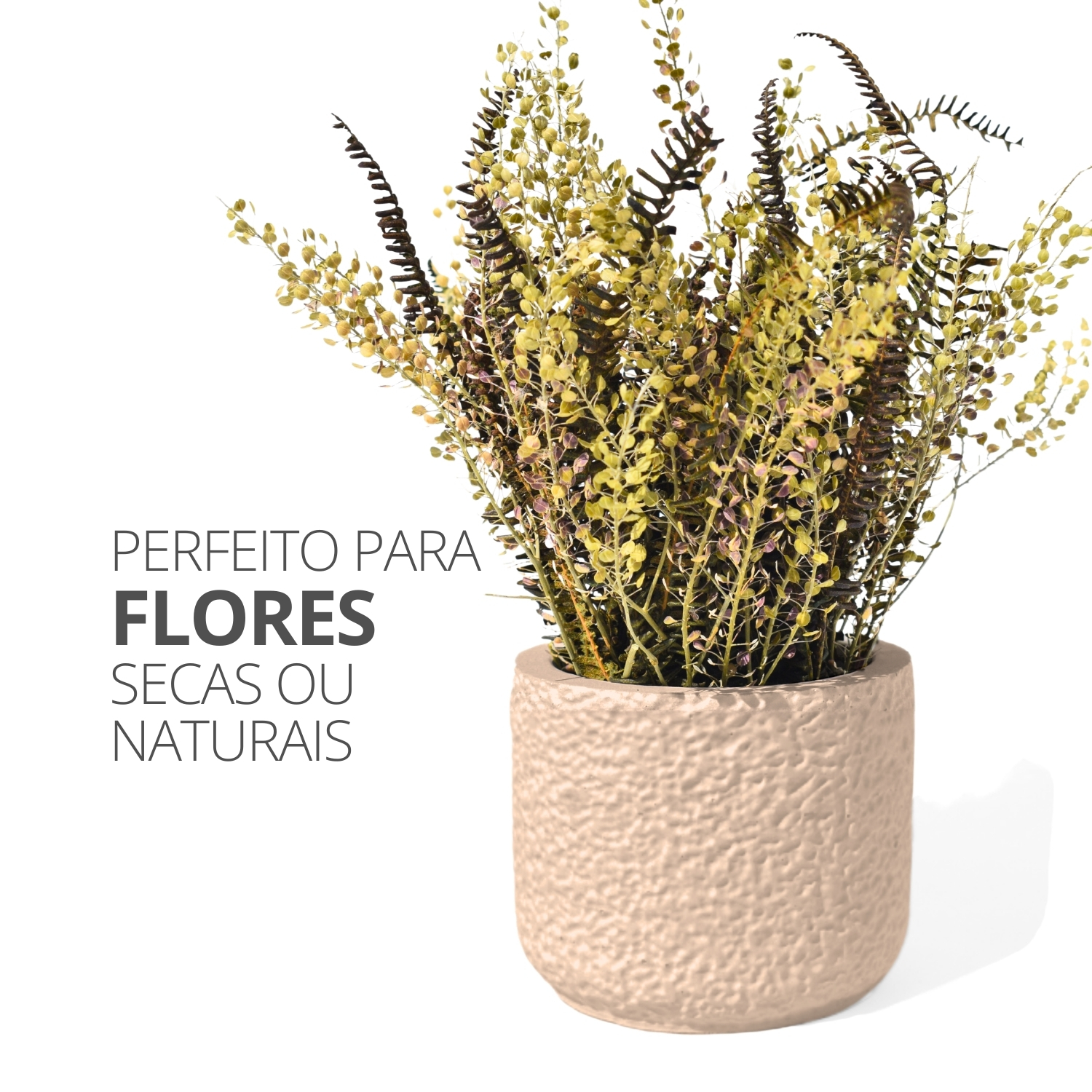 Vaso Decorativo Texturizado 9cm em Cimento Artesanal - Cinza