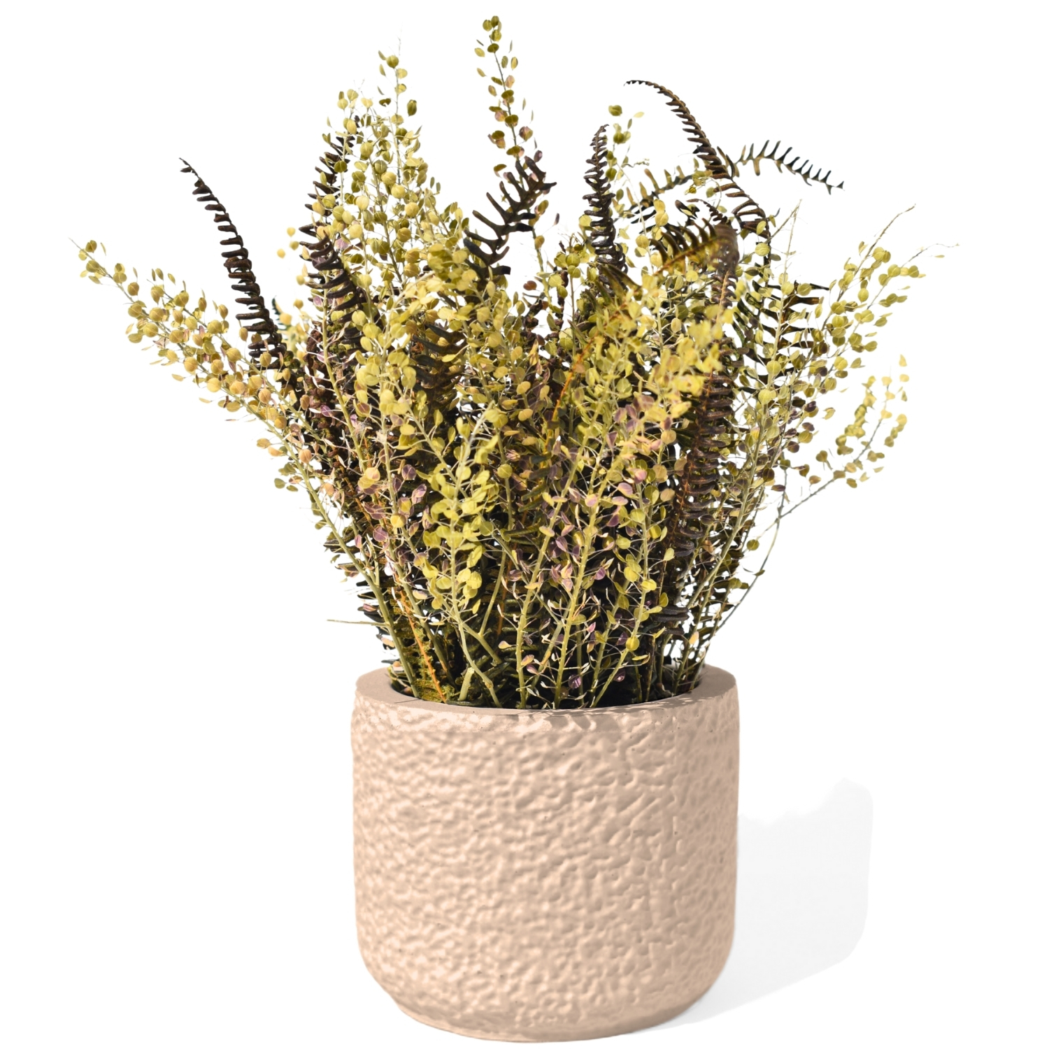 Vaso Decorativo Texturizado 9cm em Cimento Artesanal - Palha