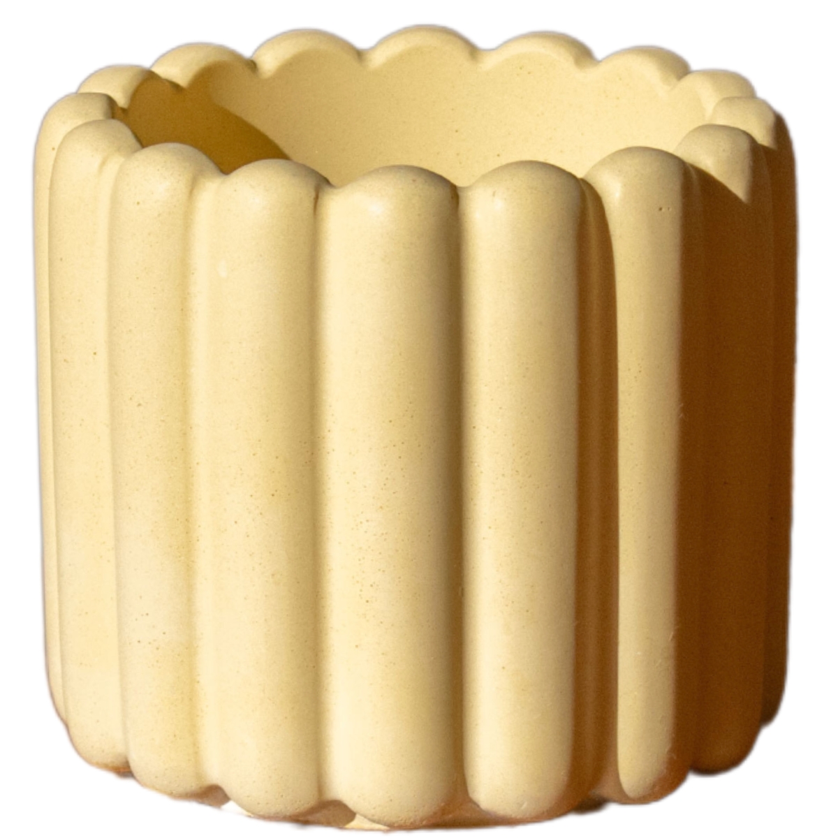 Vaso Decorativo Tulipa 8cm Artesanal em Cimento - Amarelo