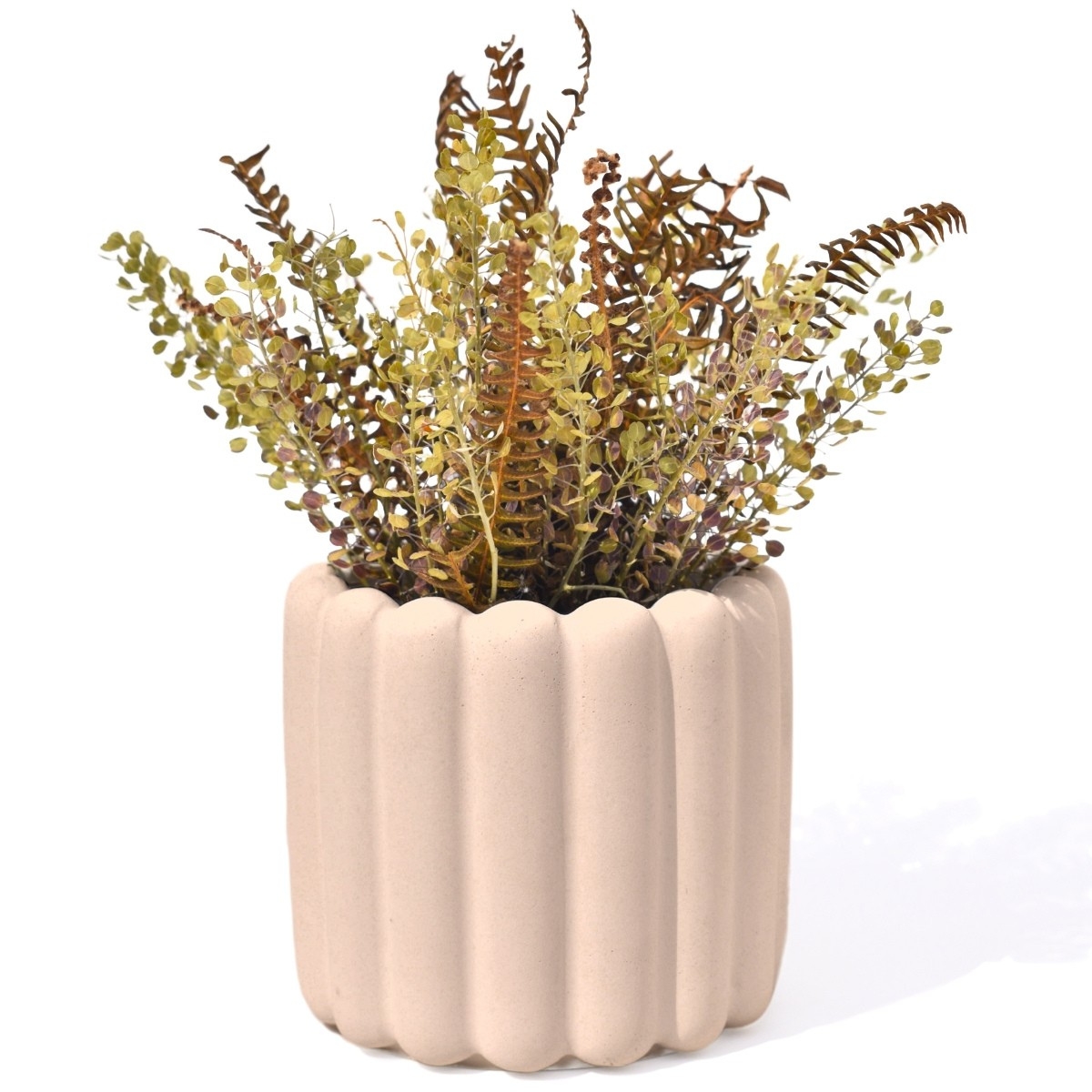 Vaso Decorativo Tulipa 8cm Artesanal em Cimento - Palha