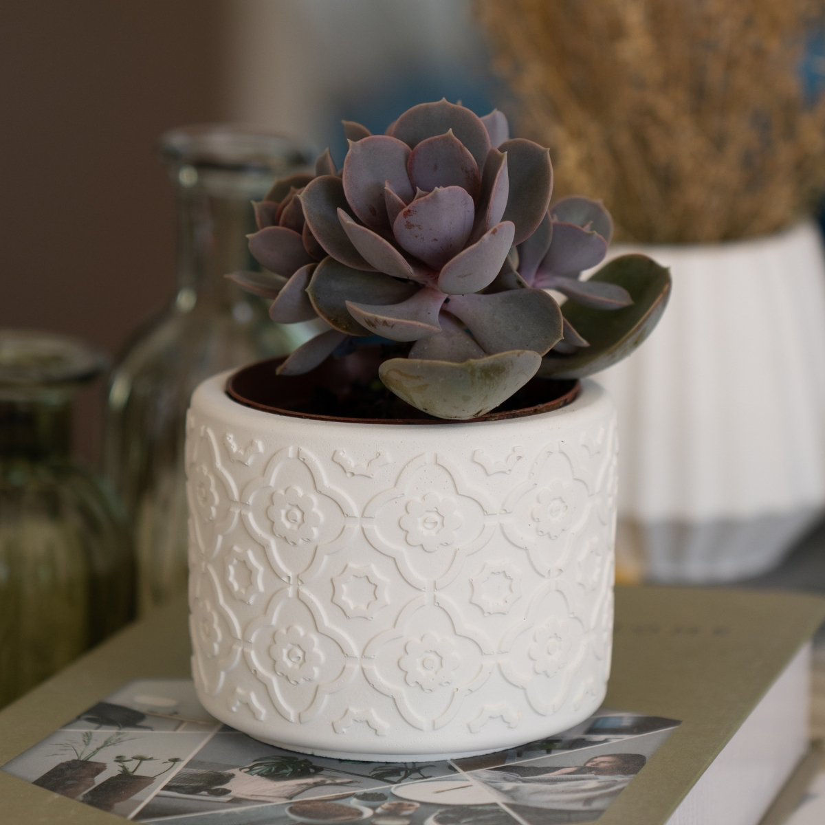 Vaso Estados Artesanal Decor 10cm Rio de Janeiro em Cimento - Branco