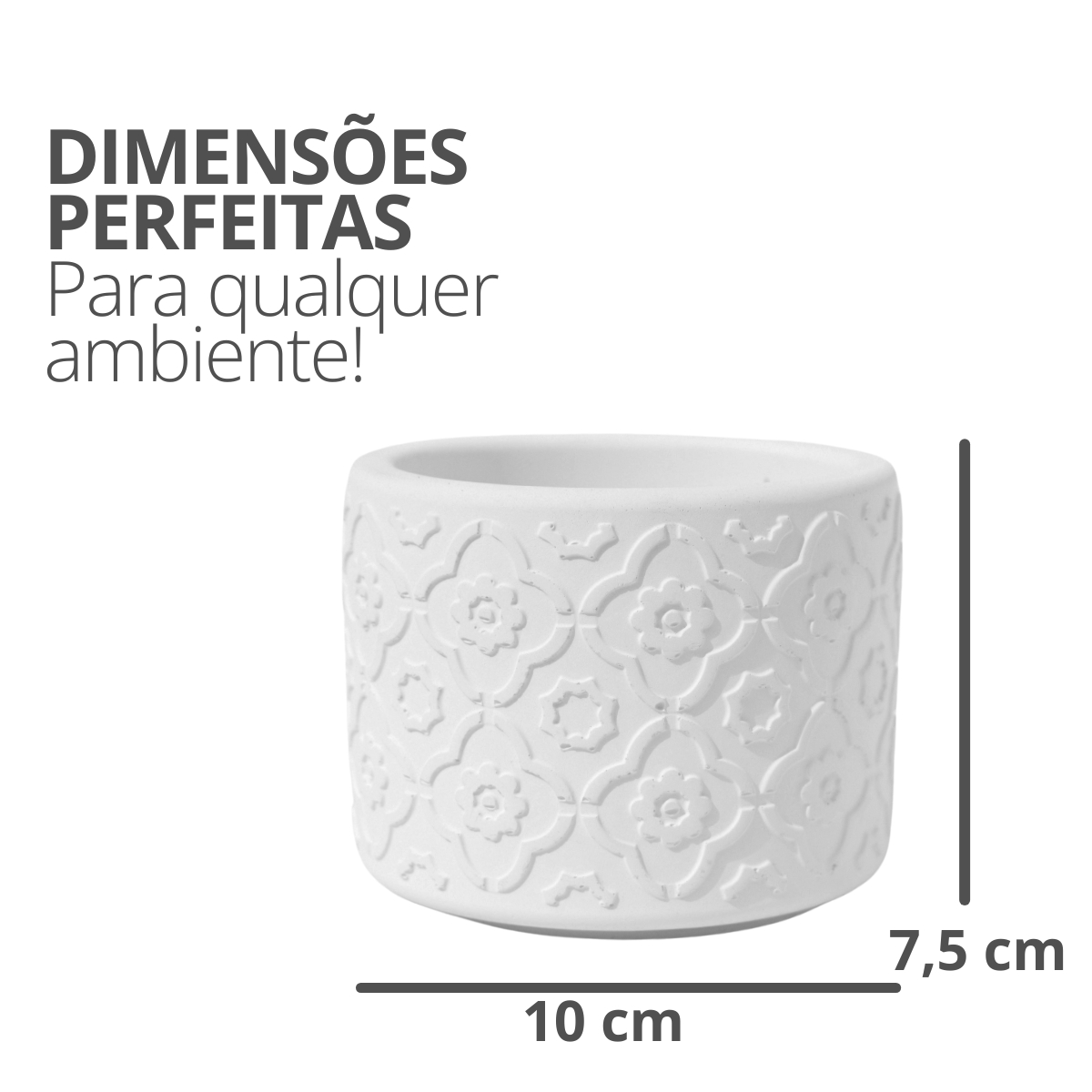 Vaso Estados Artesanal Decor 10cm Rio de Janeiro em Cimento - Cinza