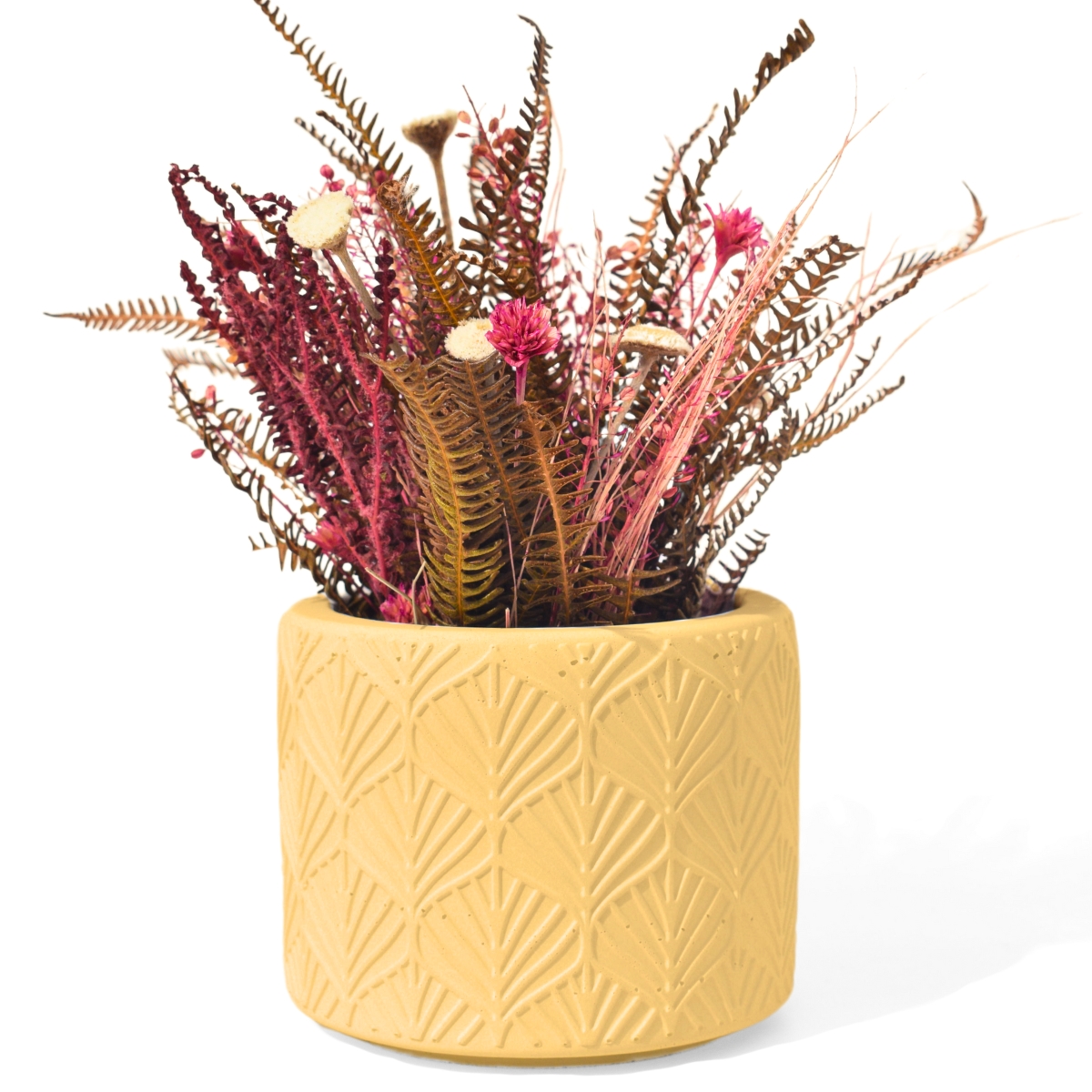 Vaso Estados Artesanal Decorativo 10cm Amazonas em Cimento - Amarelo