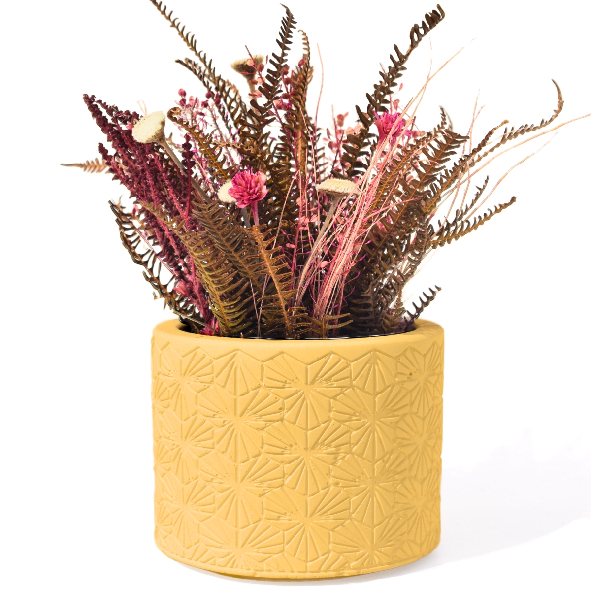 Vaso Estados Artesanal Decorativo 10cm Bahia em Cimento - Amarelo