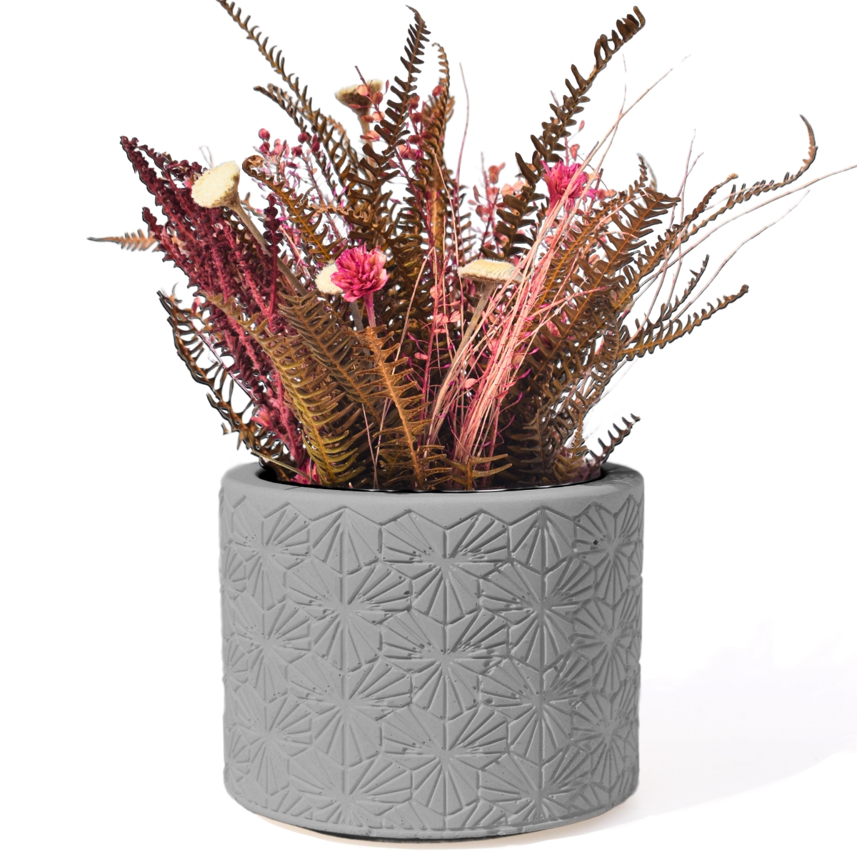 Vaso Estados Artesanal Decorativo 10cm Bahia em Cimento - Cinza