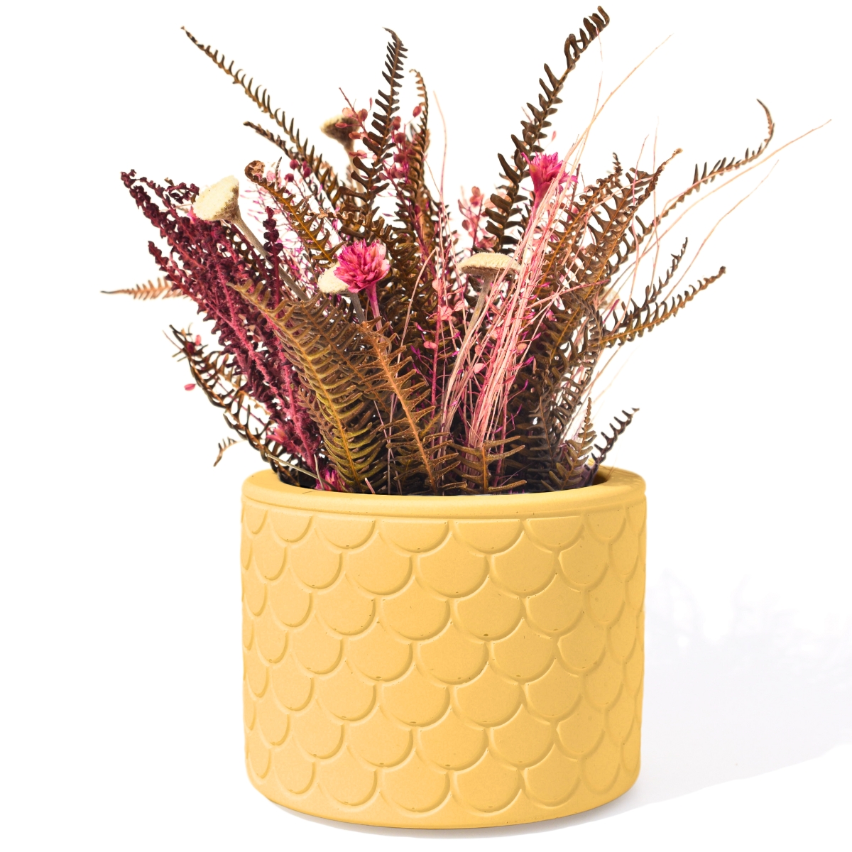 Vaso Estados Artesanal Decorativo 10cm São Paulo em Cimento - Amarelo