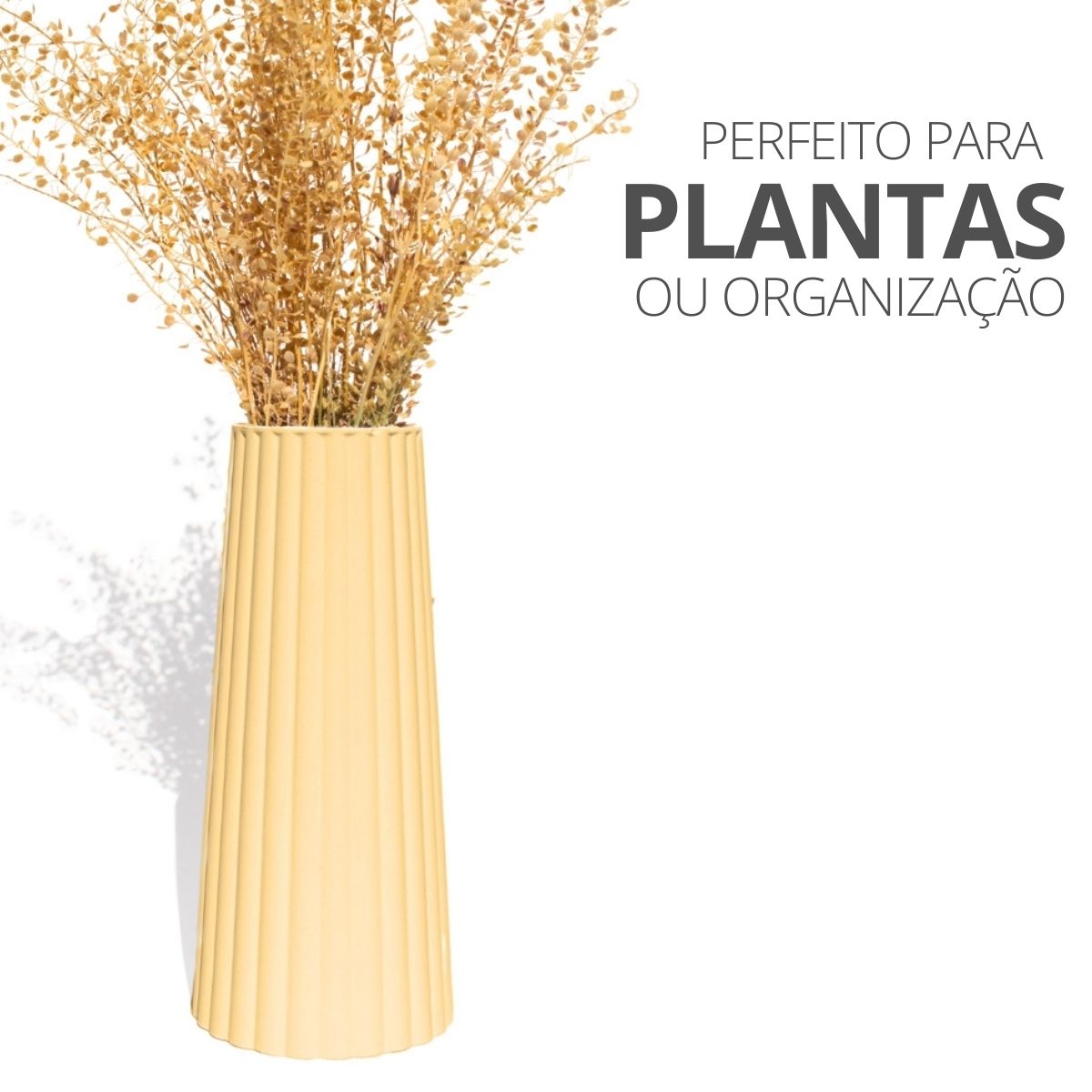 Vaso Solitário Listras 17,5x7,5cm Artesanal Em Cimento - Cinza