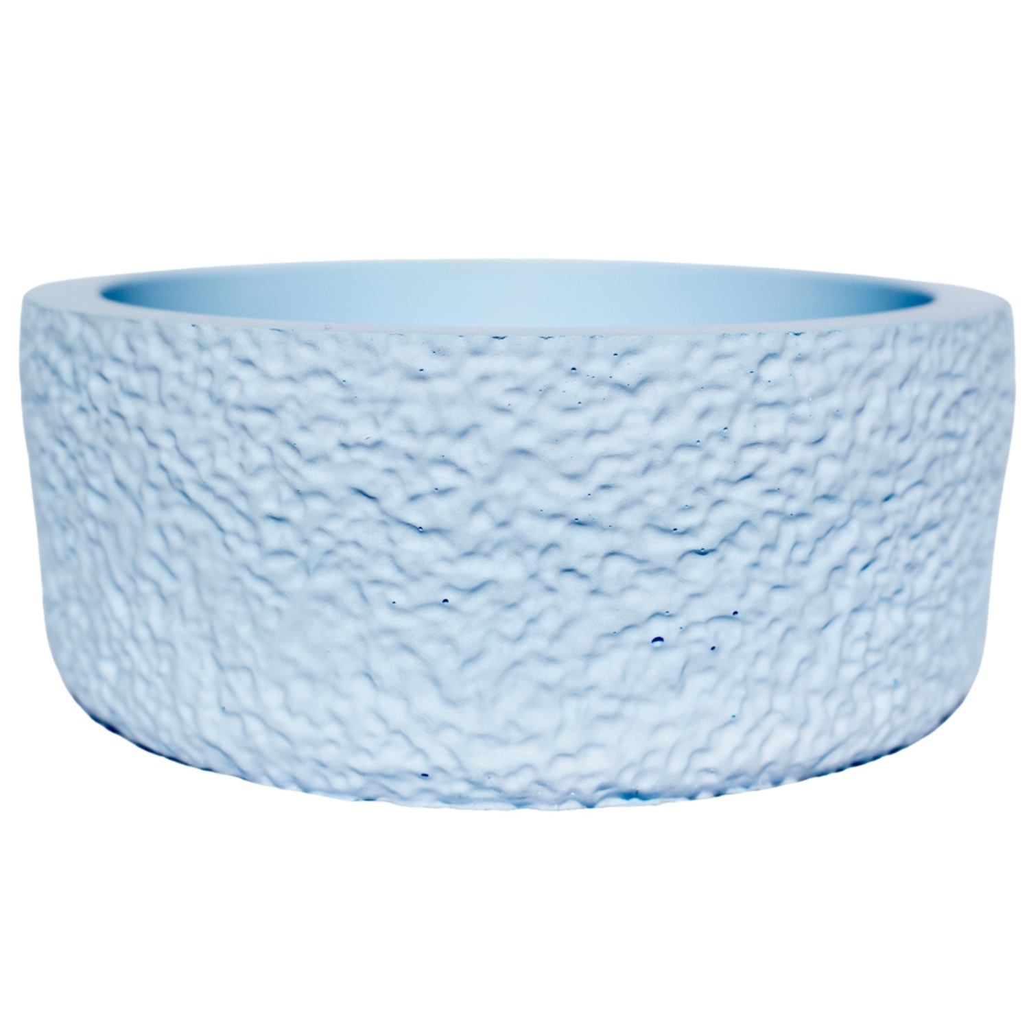 Vaso Texturizado Clássico M Baixo Artesanal 5,5x12,5cm Em Resina Mineral - Azul