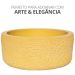 Vaso Texturizado Clássico M Baixo Artesanal 5,5x12,5cm Em Resina Mineral - Branco