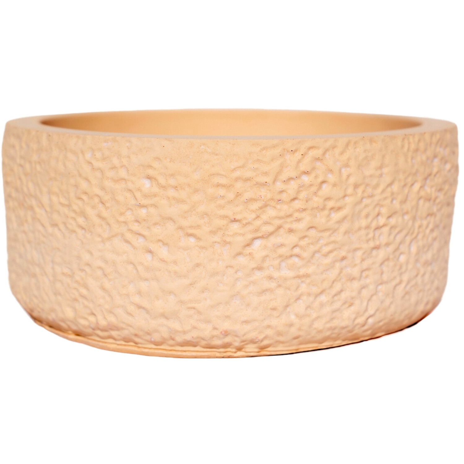 Vaso Texturizado Clássico M Baixo Artesanal 5,5x12,5cm Em Resina Mineral - Palha
