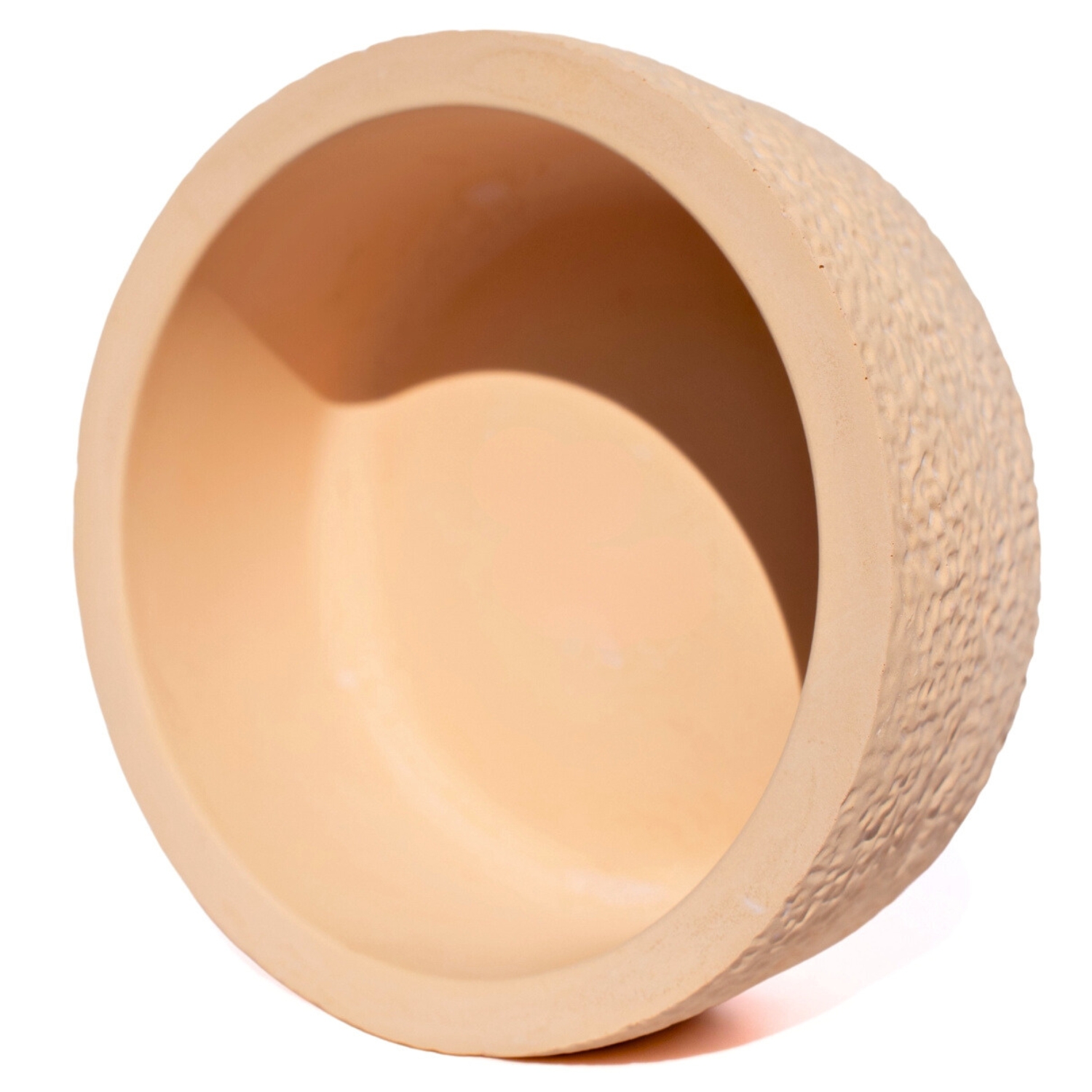 Vaso Texturizado Clássico M Baixo Artesanal 5,5x12,5cm Em Resina Mineral - Palha