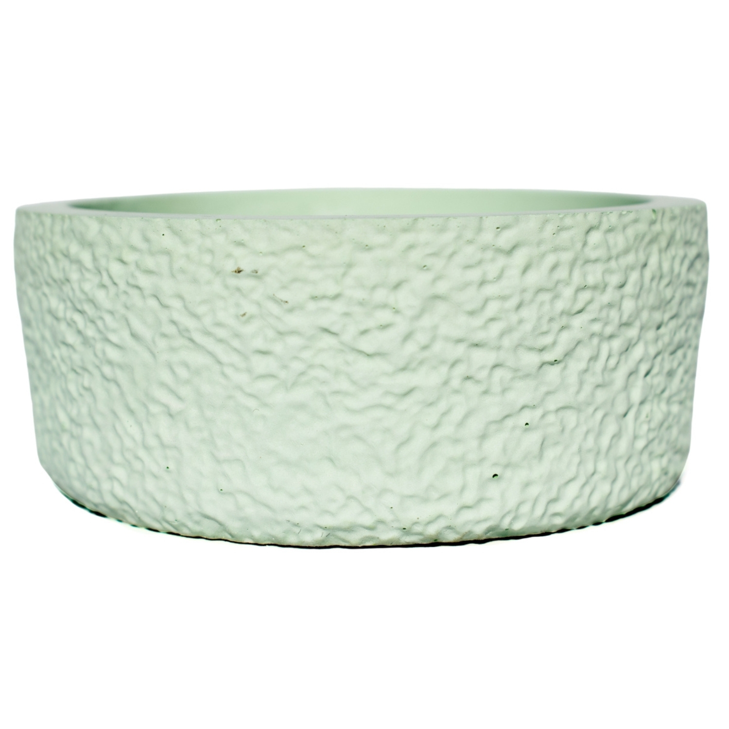 Vaso Texturizado Clássico M Baixo Artesanal 5,5x12,5cm Em Resina Mineral - Verde