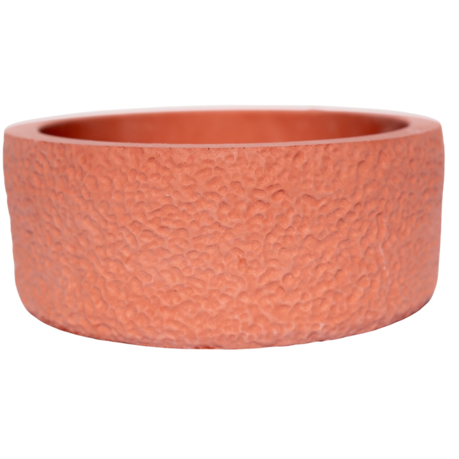 Vaso Texturizado Clássico M Baixo Artesanal 5,5x12,5cm Em Resina Mineral - Vermelho