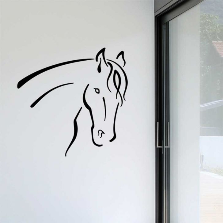 Cavalo decorativo cabeça adesivos para o corpo do carro, bonito animal  padrão, vinil decalque, preto e prata, S1-2113, 20x20cm - AliExpress