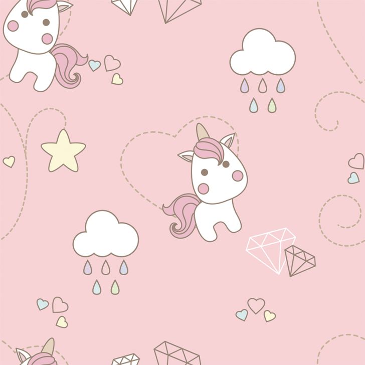 Papel de parede Unicórnio Kawaii Bebe