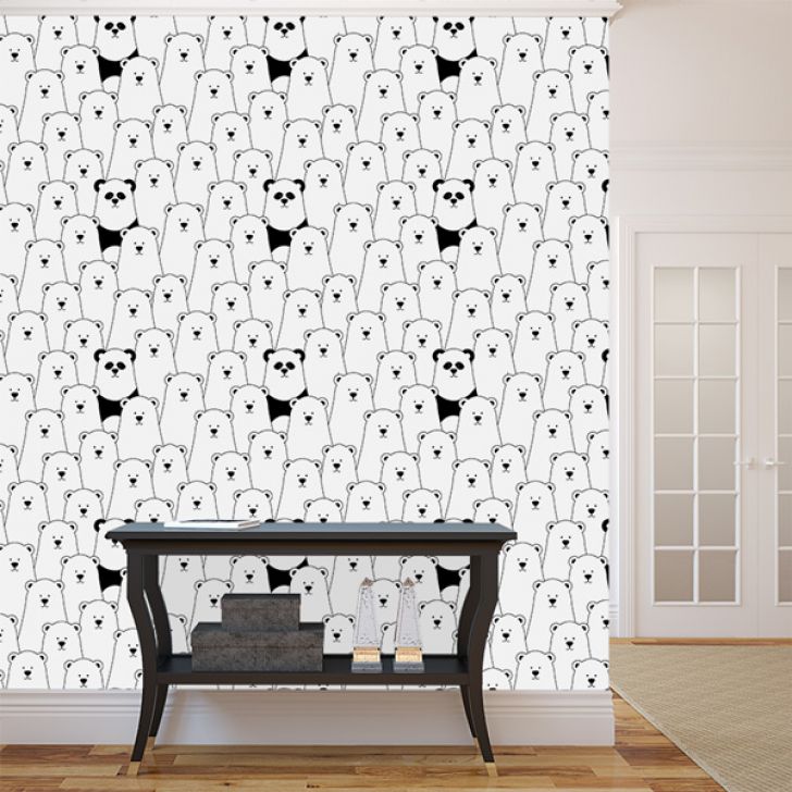 Papel de Parede Infantil Quarto Urso Panda