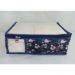 Caixa Organiza Roupa de Cama Tam P Nylon PVC Floral Az