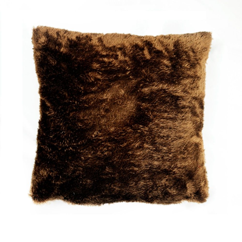Capa felpuda para almofada 45x45 Marrom Café pelo baixo