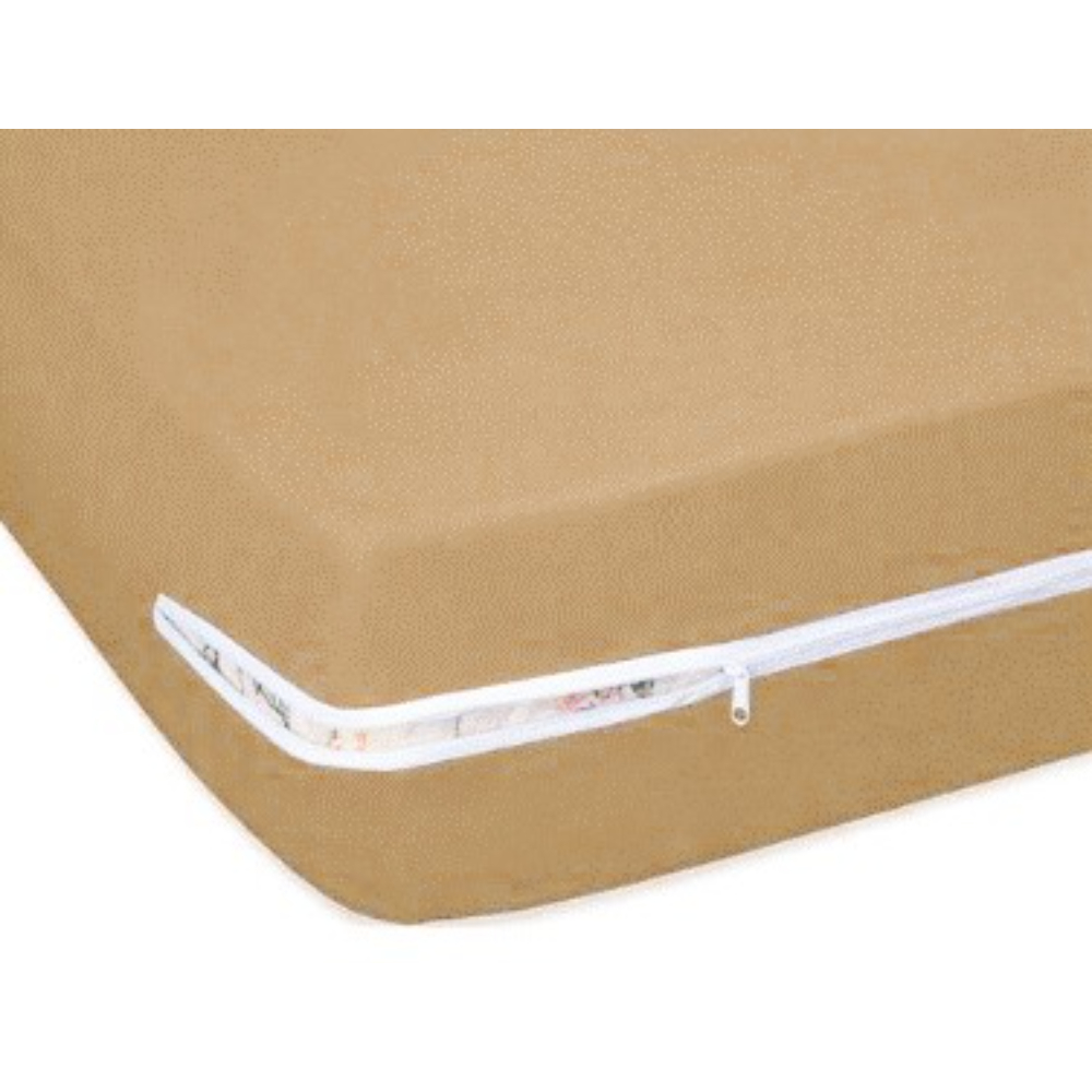 Capa para Colchão Casal com zíper lavável 188x138cm Bege