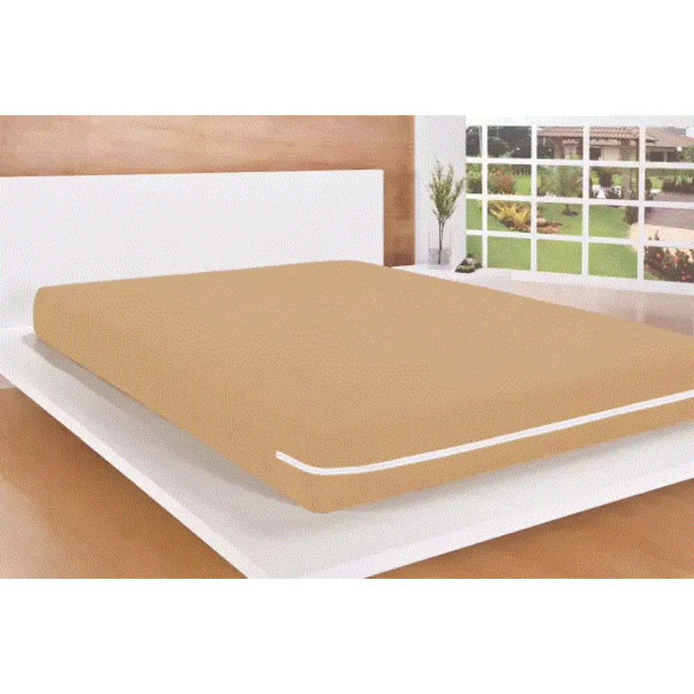 Capa para Colchão Casal com zíper lavável 188x138cm Bege