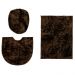 Conjunto 3 peças banheiro Marrom Shaggy Pelo baixo 18mm B