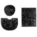 Conjunto de banheiro 3 peças Preto Shaggy Antialérgico LuxoA