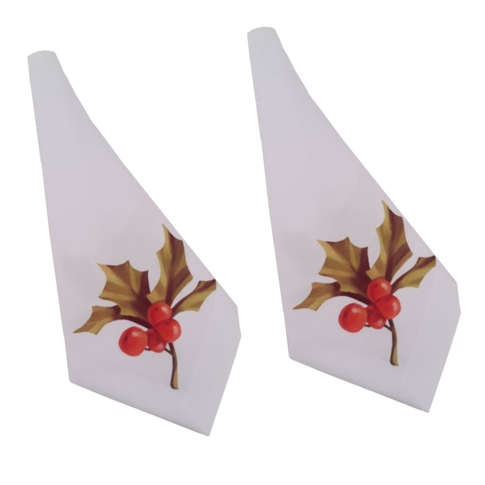 Jogo 2 Guardanapo mesa decorativo 45x45 Cereja designer branco