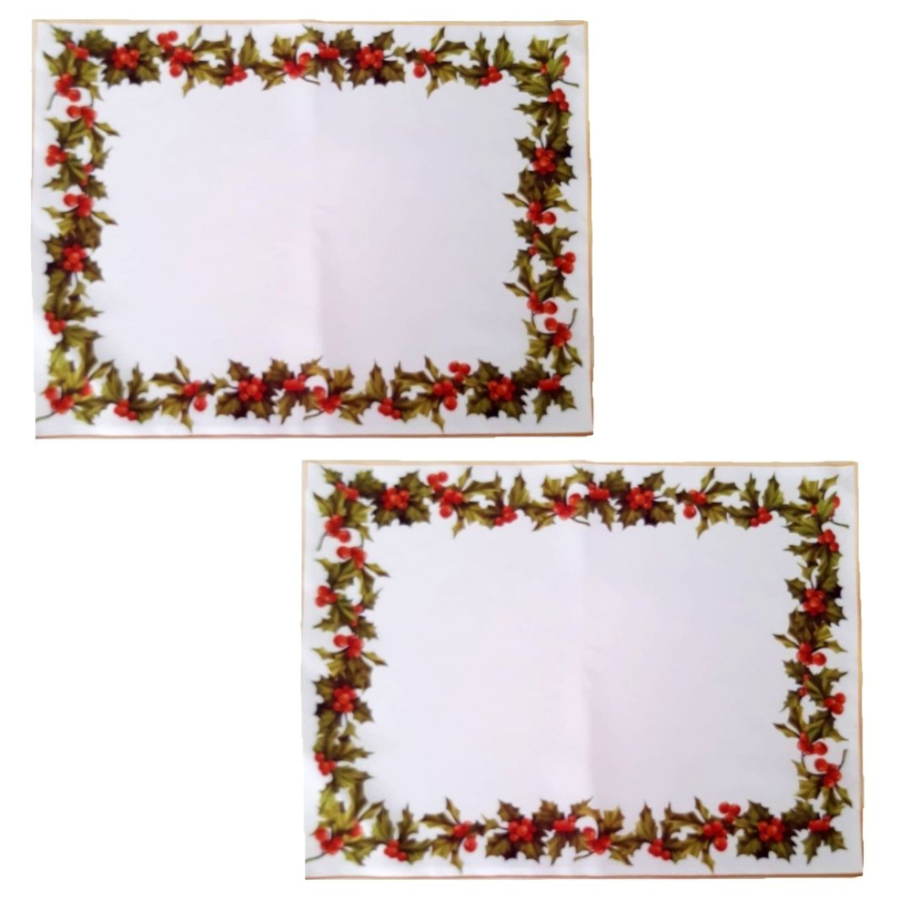 Jogo 2 Lugar Americano mesa premium decorado 50x37 Cereja