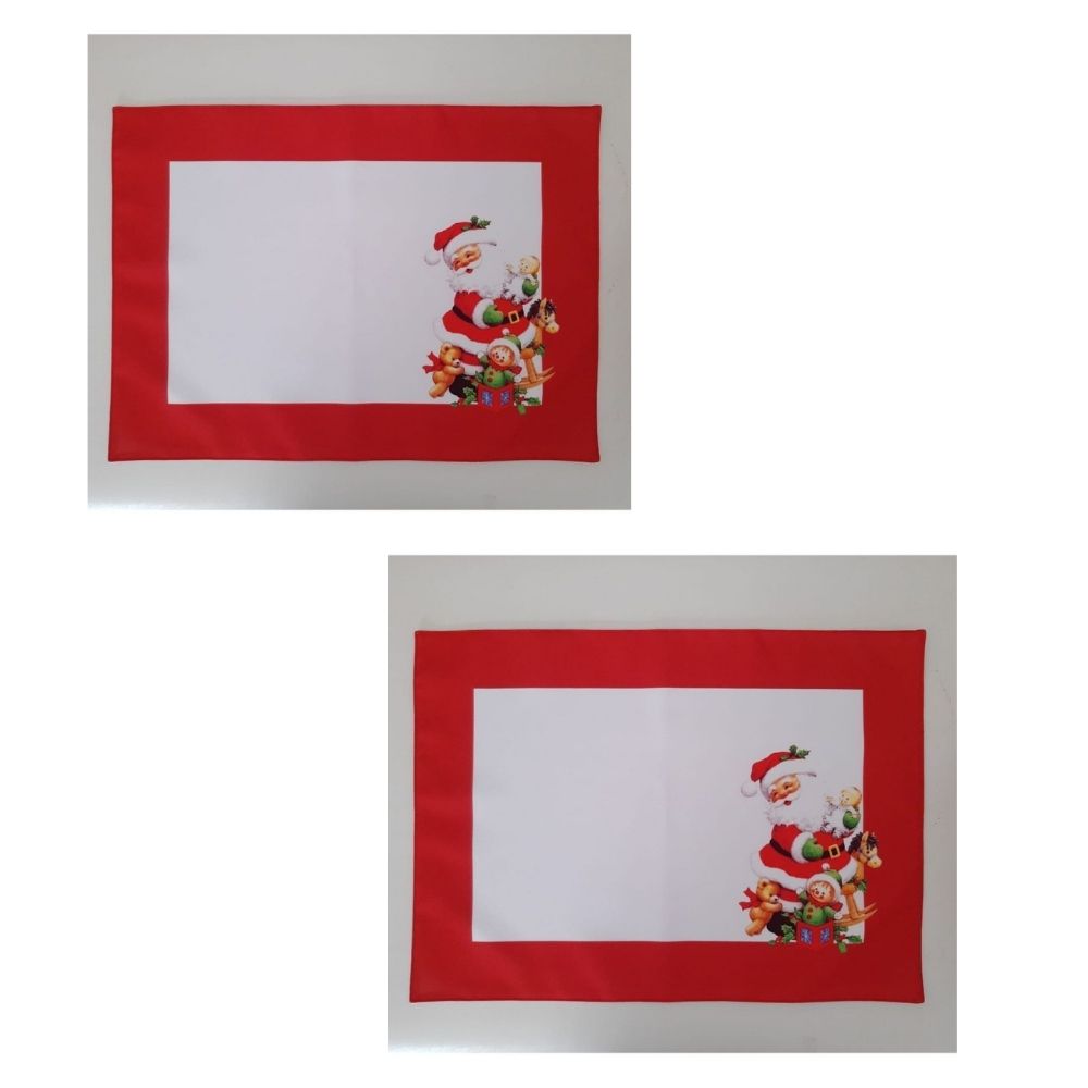 Jogo 2 Lugar Americano mesa premium decorado 50x37 Papai Noel