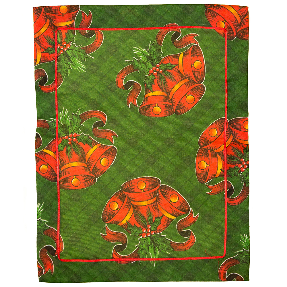 Jogo 2 Lugares Americanos Natal Sinos mesa posta Vermelho