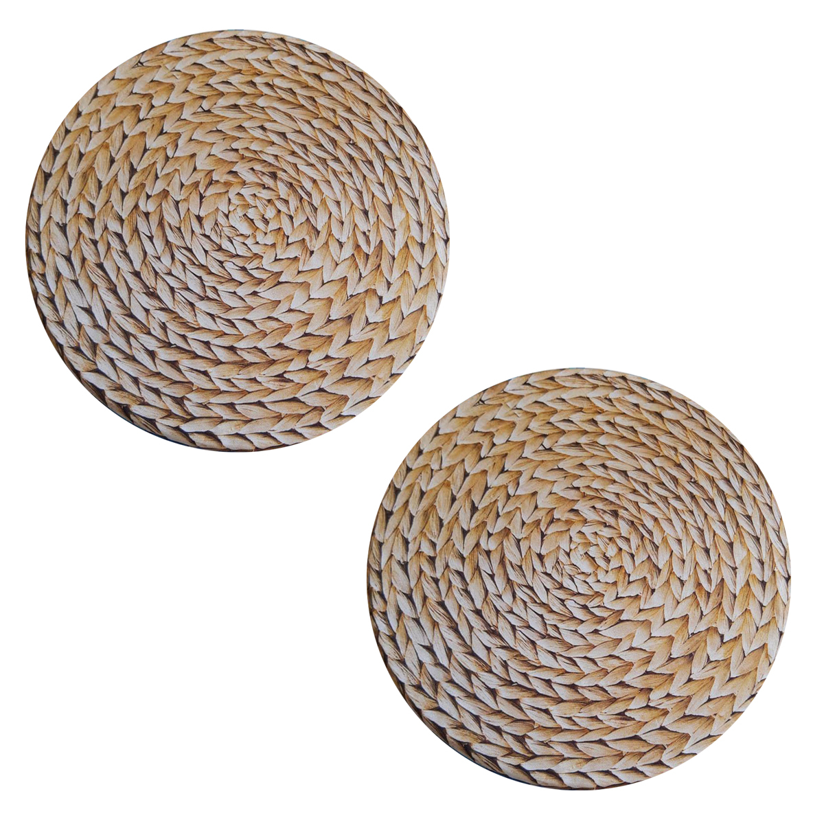 Jogo 2 capas sousplat redondo tecido estampado Sisal premium