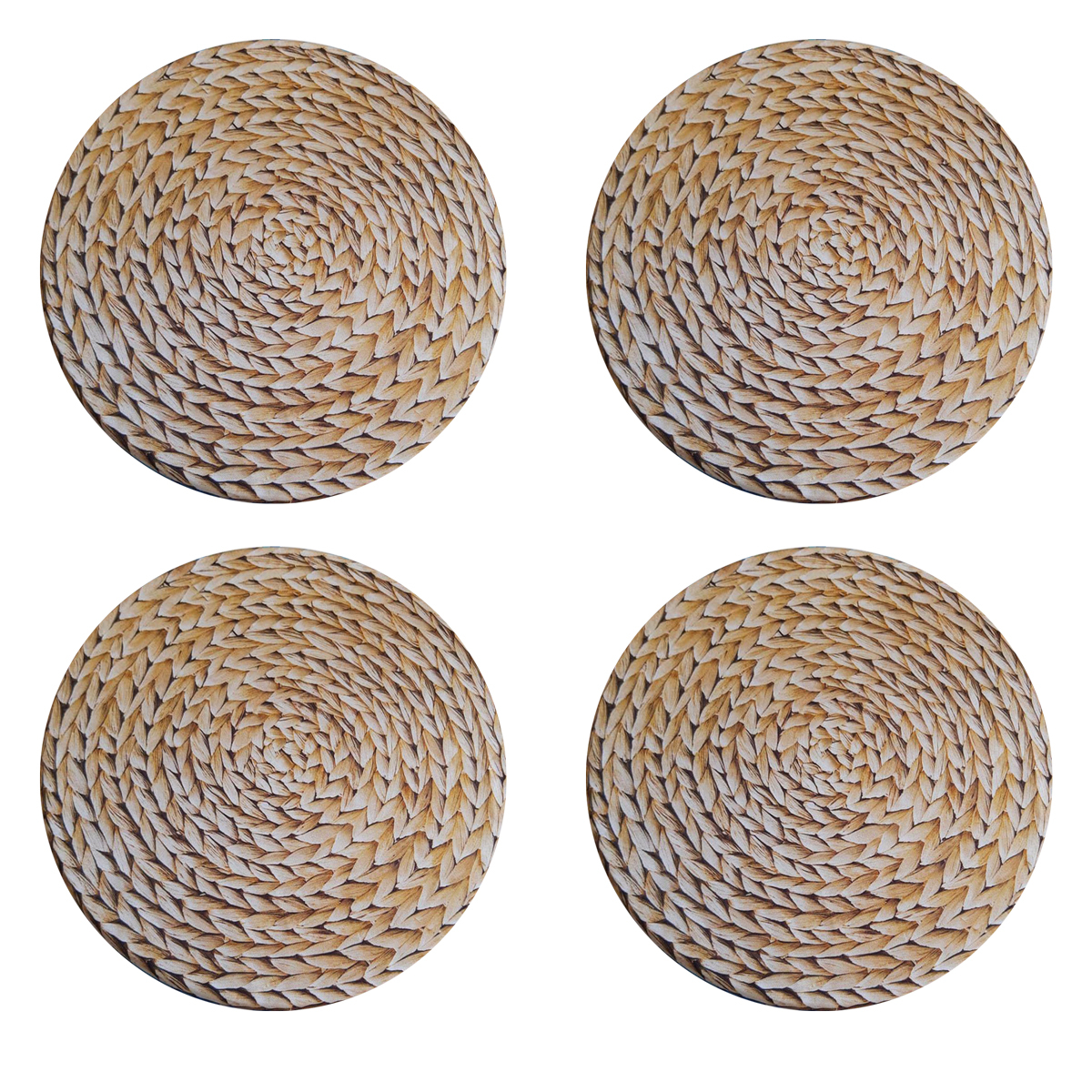 Jogo 4 capas sousplat mesa decorativo 35x35 Sisal designer bege
