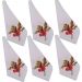 Jogo 6 Guardanapo mesa decorativo 45x45 Cereja designer branco
