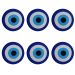 Jogo 6 capas sousplat mesa decorativo 35x35 Olho Grego designer azul